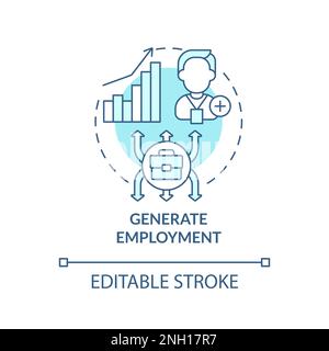 Schaffung von Arbeitsplätzen türkisfarbenes Konzept Symbol Stock Vektor