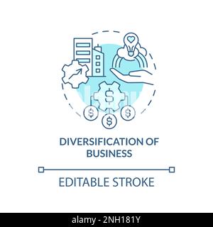 Diversifizierung des Geschäfts Türkis-Konzept Icon Stock Vektor