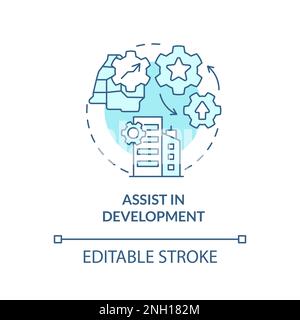 Unterstützung bei der Entwicklung des türkisfarbenen Konzeptsymbols Stock Vektor