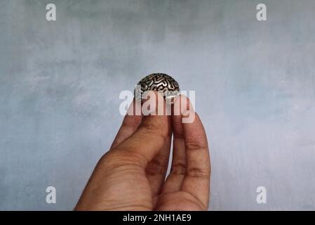 Nahaufnahme eines Hand-haltenden Gehirns. Psychische Störung, Psychologie, Forschungskonzept Stockfoto