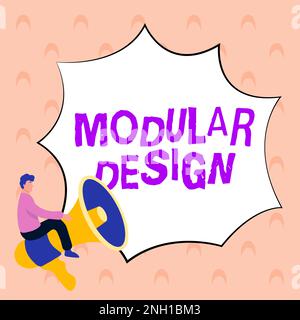 Schild zur Anzeige von Modular Design, Business Concept Product Design zur Produktion eines Produkts durch Integration oder Kombination unabhängiger Teile Stockfoto