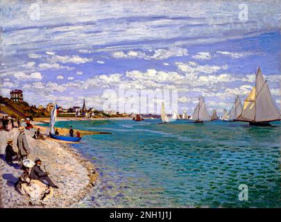 Regatta an der Sainte-Adresse (1867) von Claude Monet, hochauflösendes berühmtes Gemälde. Original aus dem MET. Stockfoto