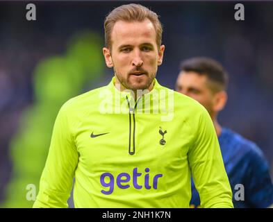 London, Großbritannien. 19. Februar 2023. 19. Februar 2023 - Tottenham Hotspur / West Ham United - Premier League - Tottenham Hotspur Stadium Tottenham's Harry Kane während des Premier League-Spiels gegen West Ham. Bildkredit: Mark Pain/Alamy Live News Stockfoto