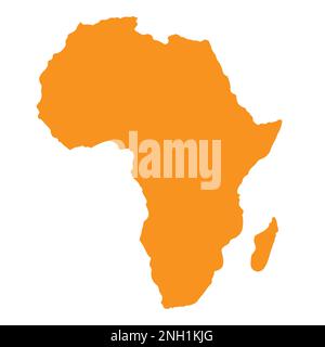 Kartensymbol Afrika auf weißem Hintergrund. Schild mit afrikanischer Kartensilhouette, flacher Stil Stock Vektor