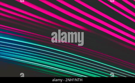 Abstrakter Hintergrund mit glatten roten und grünen Linien, generativer Al. Stockfoto