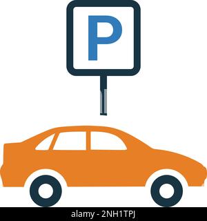 Parkplatzsymbol. Flache Vektor-EPS für Infografiken, Webdesign, Präsentationen und gedruckte Materialien. Stock Vektor