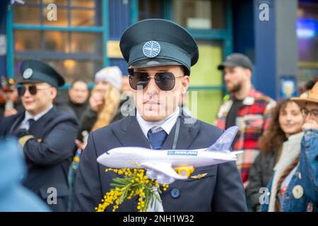 Carnaval de Binche dimanche Gras Stockfoto