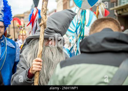 Carnaval de Binche dimanche Gras Stockfoto