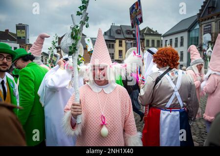 Carnaval de Binche dimanche Gras Stockfoto