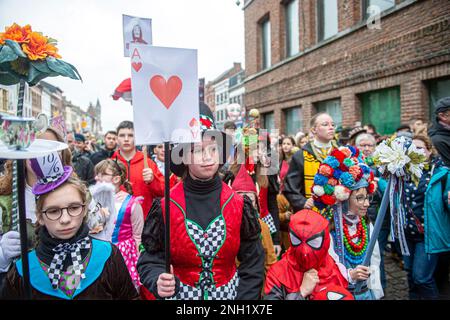 Carnaval de Binche dimanche Gras Stockfoto