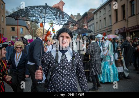 Carnaval de Binche dimanche Gras Stockfoto