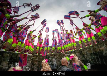 Carnaval de Binche dimanche Gras Stockfoto