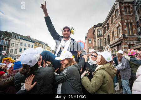 Carnaval de Binche dimanche Gras Stockfoto