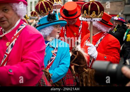 Carnaval de Binche dimanche Gras Stockfoto