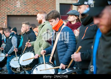 Carnaval de Binche dimanche Gras Stockfoto