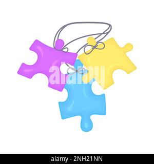 Autismus-Awerity-Poster aus Puzzleteilen Stock Vektor
