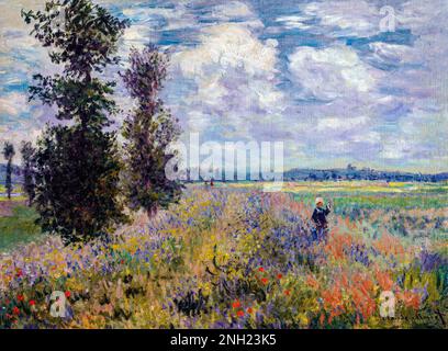 Poppy Fields bei Argenteuil (1875) von Claude Monet, hochauflösendes berühmtes Gemälde. Original von MET. Stockfoto