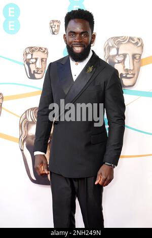 Jimmy Akingbola nimmt an den British Academy Film Awards 76. in der Royal Festival Hall des Southbank Centre in London Teil. Foto: Sonntag, 19. Februar 2023. Stockfoto