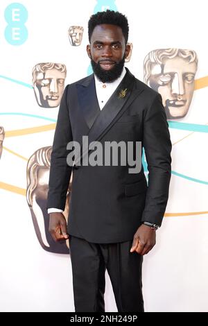 Jimmy Akingbola nimmt an den British Academy Film Awards 76. in der Royal Festival Hall des Southbank Centre in London Teil. Foto: Sonntag, 19. Februar 2023. Stockfoto