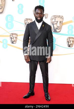 Jimmy Akingbola nimmt an den British Academy Film Awards 76. in der Royal Festival Hall des Southbank Centre in London Teil. Foto: Sonntag, 19. Februar 2023. Stockfoto