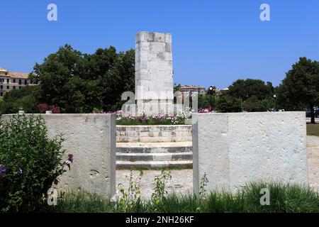 Die Enosis-Denkmal, Spianada Gärten, Old Town, Korfu, Griechenland, Europa Stockfoto