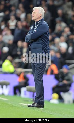 David Moyes, Manager von West Ham United, während des Fußballspiels der englischen Premier League zwischen Tottenham Hotspur und West Ham United bei Tottenham Hotspur Stockfoto