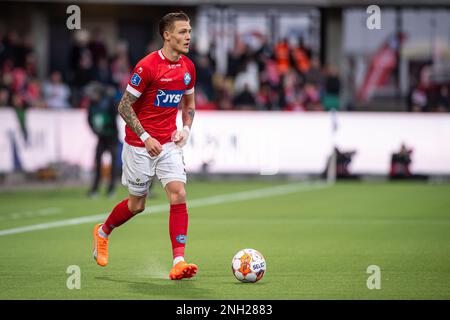 Silkeborg, Dänemark. 19. Februar 2023. Oliver Sonne (5) aus Silkeborg, GESEHEN während des 3F stattfindenden Superliga-Spiels zwischen Silkeborg IF und dem FC Copenhagen im Jysk Park in Silkeborg. (Foto: Gonzales Photo/Alamy Live News Stockfoto