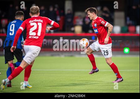 Silkeborg, Dänemark. 19. Februar 2023. Lukas Engel (29) aus Silkeborg, GESEHEN während des 3F. Superliga-Spiels zwischen Silkeborg IF und dem FC Copenhagen im Jysk Park in Silkeborg. (Foto: Gonzales Photo/Alamy Live News Stockfoto