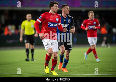 Silkeborg, Dänemark. 19. Februar 2023. Alexander Lind (9) aus Silkeborg, GESEHEN während des 3F. Superliga-Spiels zwischen Silkeborg IF und dem FC Copenhagen im Jysk Park in Silkeborg. (Foto: Gonzales Photo/Alamy Live News Stockfoto