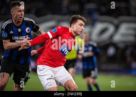 Silkeborg, Dänemark. 19. Februar 2023. Alexander Lind (9) aus Silkeborg, GESEHEN während des 3F. Superliga-Spiels zwischen Silkeborg IF und dem FC Copenhagen im Jysk Park in Silkeborg. (Foto: Gonzales Photo/Alamy Live News Stockfoto