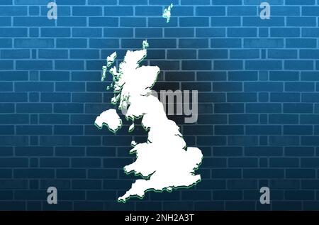 Neon UK-Karte Stockfoto