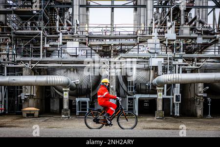 MOERDIJK - Shell Moerdijk Außenansicht. Das Unternehmen stellt chemische Produkte auf Erdölbasis her. ANP JEFFREY GROENEWEG niederlande raus - belgien raus Stockfoto