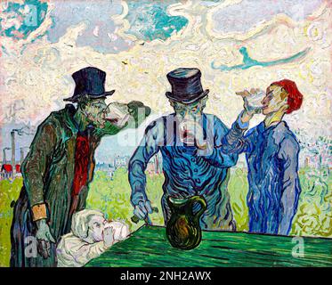 Die Trinker (1890) von Vincent Van Gogh. Original aus dem Art Institute of Chicago. Stockfoto