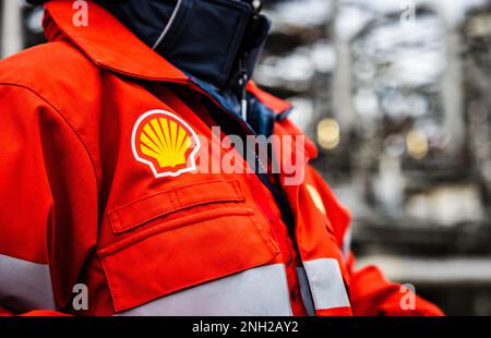 MOERDIJK - Shell Moerdijk Außenansicht. Das Unternehmen stellt chemische Produkte auf Erdölbasis her. ANP JEFFREY GROENEWEG niederlande raus - belgien raus Stockfoto