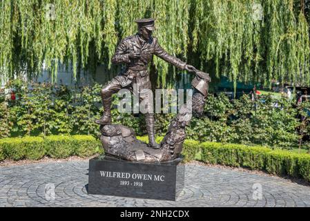 Oswestry. Shropshire. William-Owen-Statue. Stockfoto