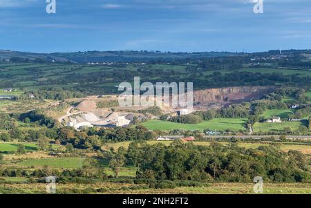 Landschaften und Steinbrüche in der Nähe von Larne in County Antrim, Nordirland, Großbritannien. Stockfoto