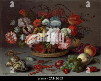 Ambrosius Bosschaert Blumenstrauß in einer Glasvase Stockfoto