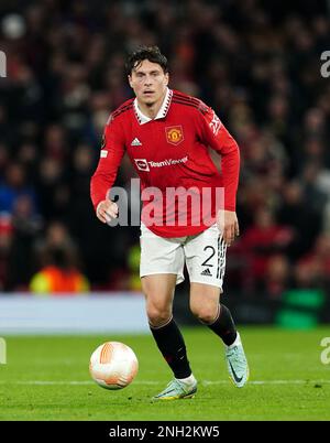 Dateifoto von 13-10-2022 von Victor Lindelof von Manchester United, der sagt, dass die Spieler von Manchester United nicht über eine mögliche Übernahme nachdenken können, da sie ihre ganze Energie darauf konzentrieren müssen, Barcelona zu schlagen und dann den Carabao Cup aufzuheben. Ausgabedatum: Montag, 20. Februar 2023. Stockfoto