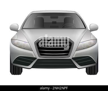 Autovektor auf weißem Hintergrund. Business Sedan isoliert. Modell mit Fahrzeugmarke Stock Vektor