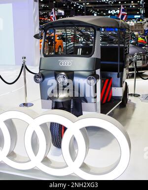 Bangkok, Thailand - 7. Dezember, AUDI e-Rikscha-Ausstellung auf der Motor Expo 2022 Stockfoto