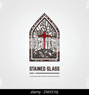 Linienvektor für Buntglas Stock Vektor