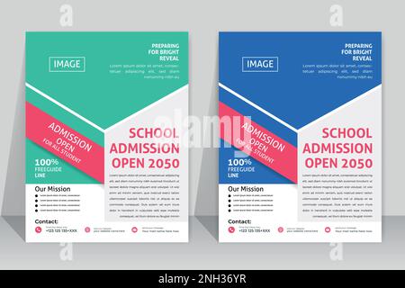 Design des Flyers für die Schulzulassung, Broschüre für die Kindererziehung, Cover-Layout Schulzulassung Offener Flyer Designvorlage Vector Education Center Post Stock Vektor