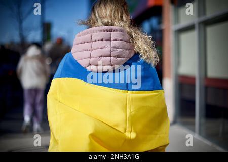 Ukrainische Kundgebung in Toronto. Stockfoto