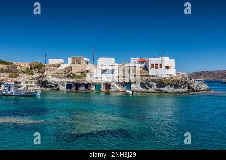 Das malerische Fischerdorf Goupa, Kimolos Stockfoto