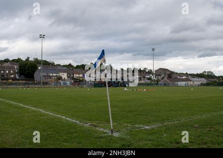 Trelewis, Wales, 30. Juli 2021. Das Spiel der Ardal South West League zwischen Treharris Athletic Western und Ton Pentre Stockfoto