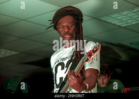 Dreadzone mit Leo Williams auf der Hauptbühne, Undercover Festival 2016, Brighton Rennbahn, Brighton, East Sussex, UK. 10. September 2016 Stockfoto