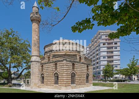 Muradie-Moschee aus dem 16. Jahrhundert / Xhamia e Muradies / Lead-Moschee im Zentrum von Vlora / Vlorë im Südwesten Albaniens Stockfoto