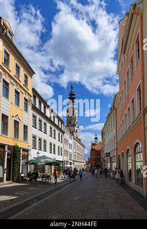 Straße im historischen Zentrum von Görlitz Stockfoto