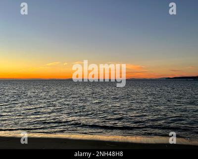 Sonnenuntergang in Fort Worden Stockfoto