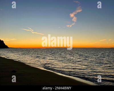 Sonnenuntergang in Fort Worden Stockfoto